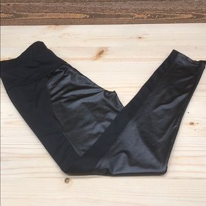 SOLD!Black Faux Leather Leggings.  Large. NWOT.